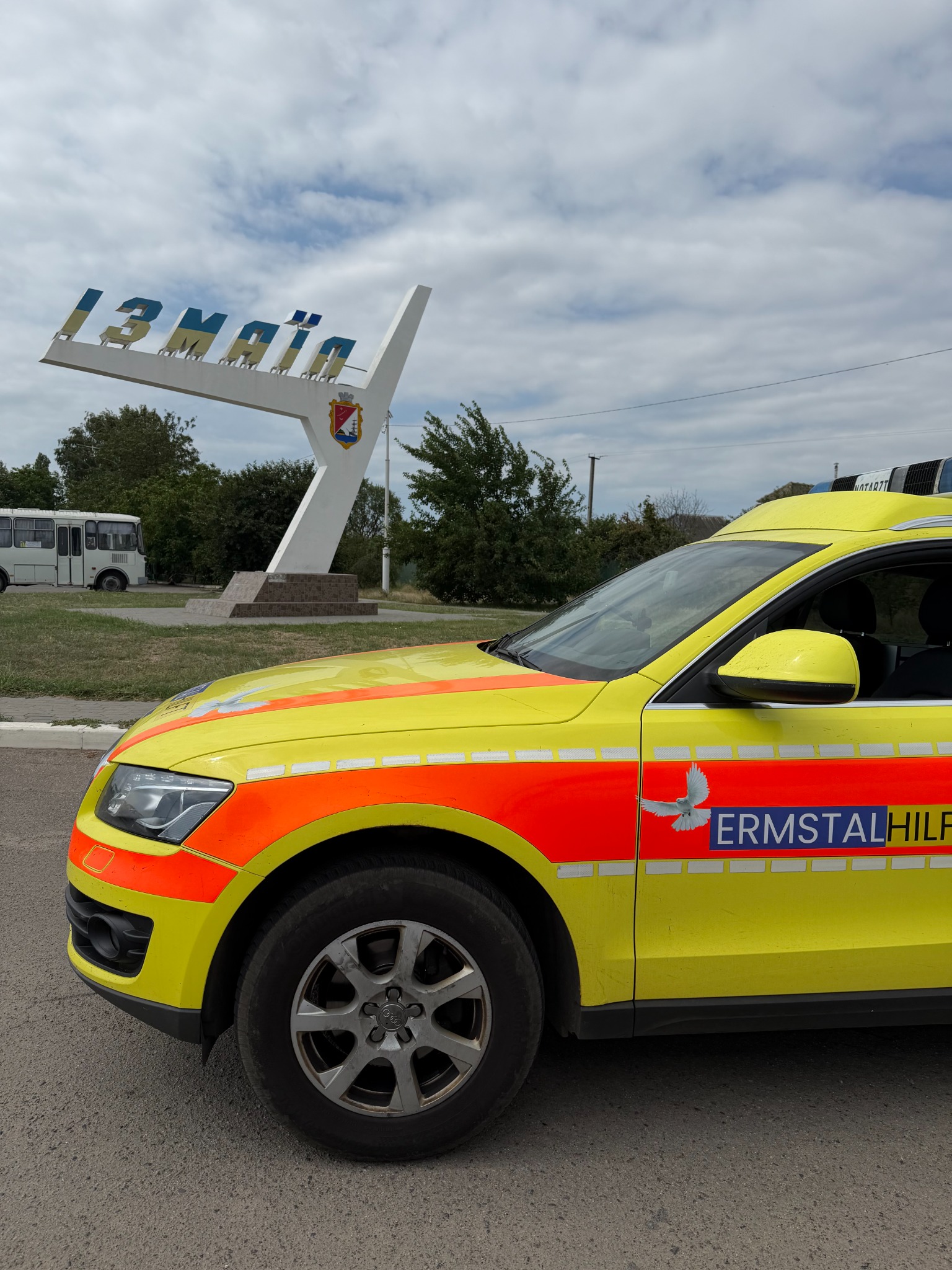 ERMSTALHILFT-Fahrzeug in Ismajil