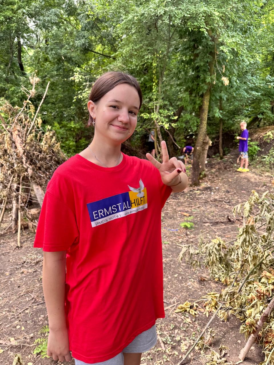 Teilnehmerin im ERMSTALHILFT-Shirt