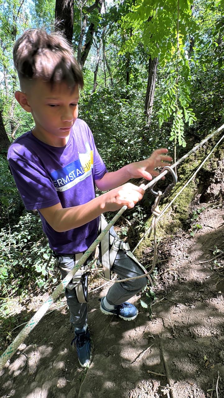Klettertraining im Zeltlager